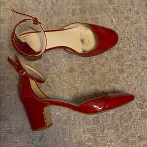 Zara Basics red faux patent leather heels